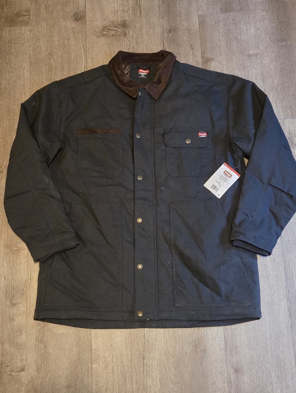 Wrangler Workwear Duck Quilted Lined Shirt Jacket -XL- Relaxed Fit - Full Zip